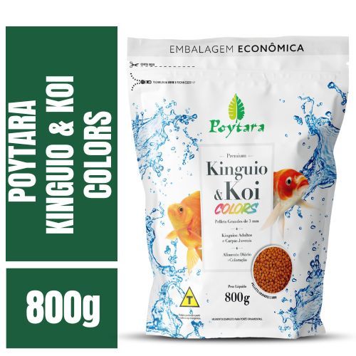 Poytara Kinguio & Koi Colors 800g - Para Peixe Carpa E Peixe Japonês