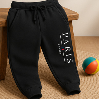 Calça Moletom Infantil Unissex Algodão Preta Menino Menina Paris France Estampada em Oferta na Shopee