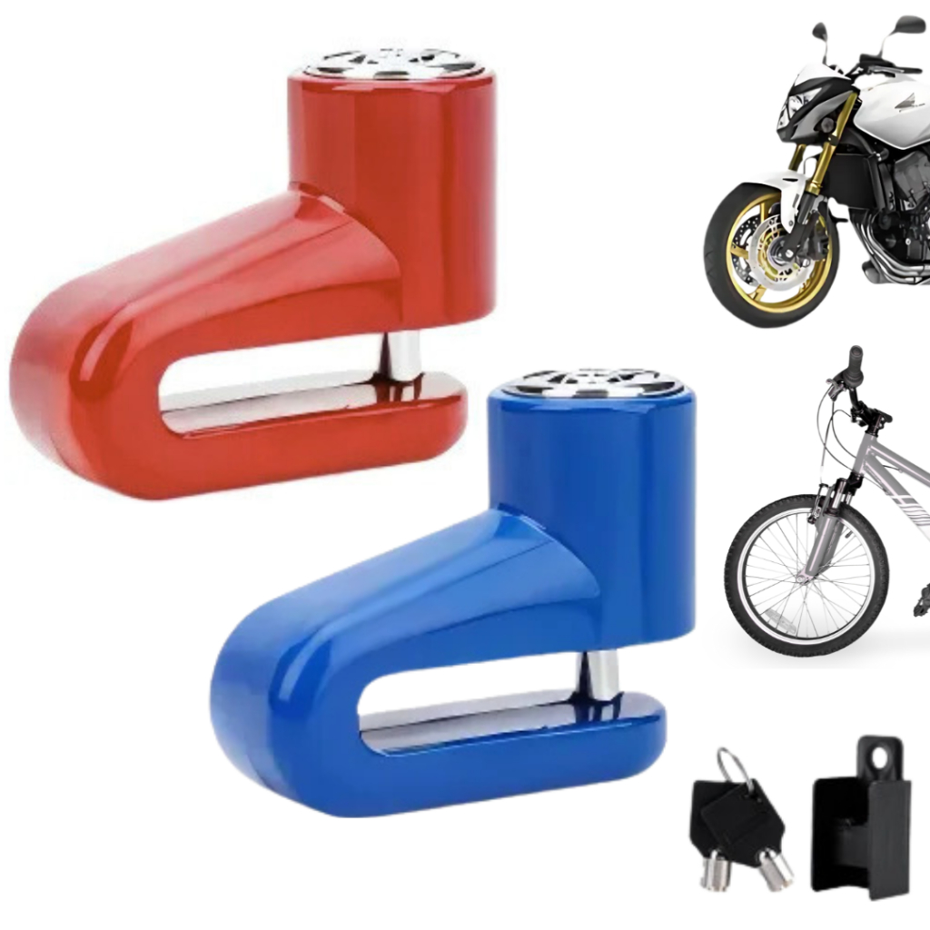 Trava Cadeado Para Disco De Freio Anti Furto Roubo Para Moto Bicicleta Universal Com 2 Chaves Tranca Segurança Bike em Oferta na Shopee