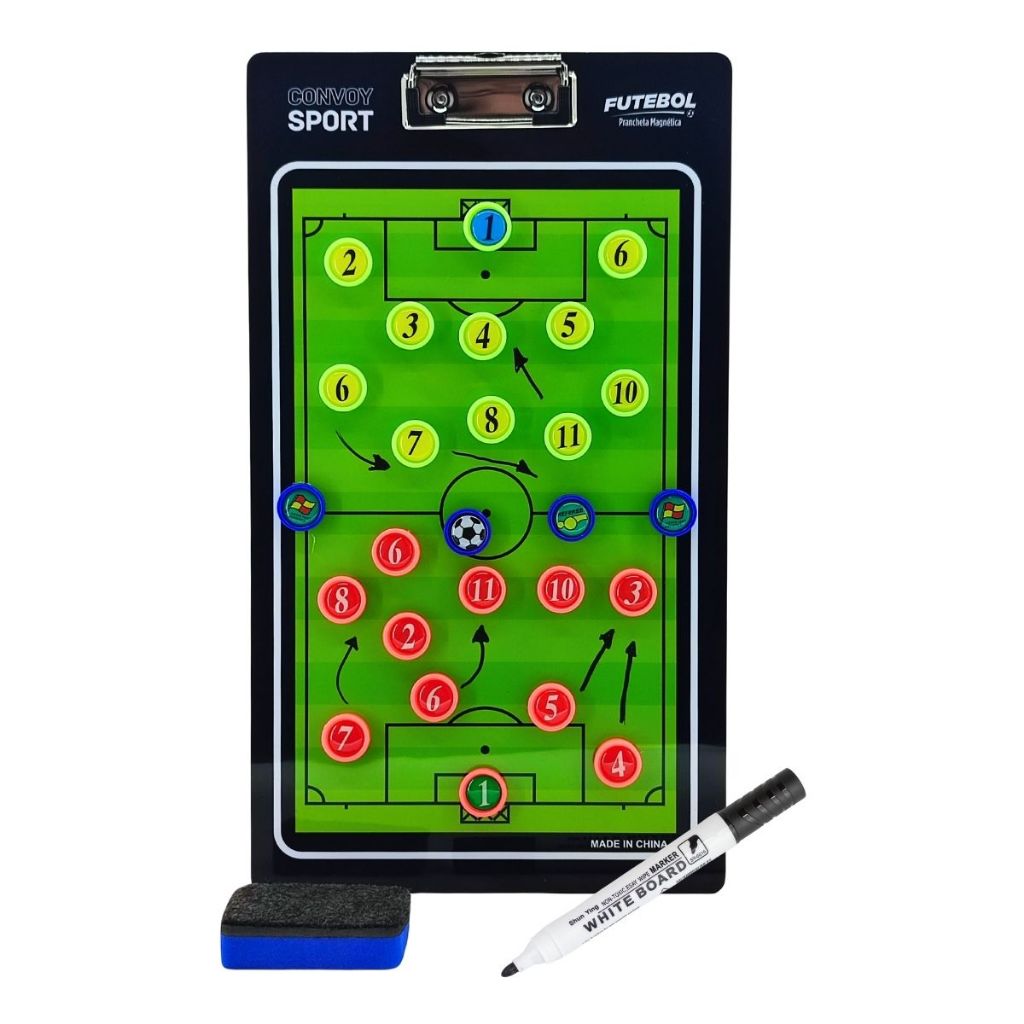 Prancheta Tática Magnética Para Futebol Com Caneta - Campo