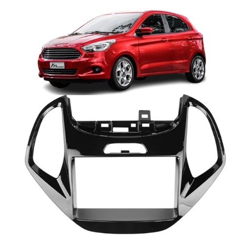 Moldura Painel Para Multimídia 7 Polegadas 2 Din Novo Ford Ka 2014 2015 2016 2017 Black Piano