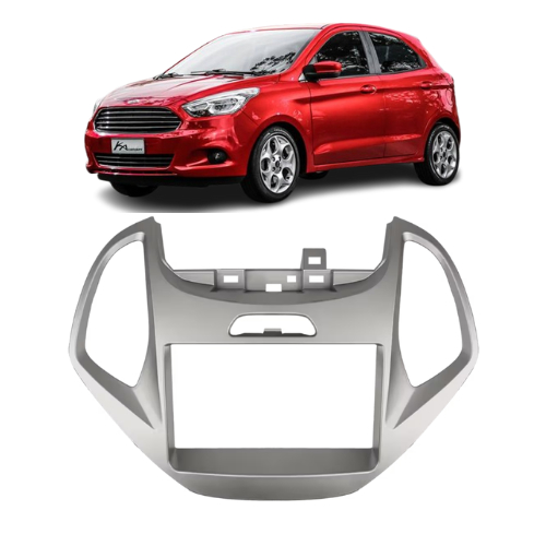 Moldura Painel Para Multimídia 7 Polegadas 2 Din Novo Ford Ka 2014 2015 2016 2017 Cinza