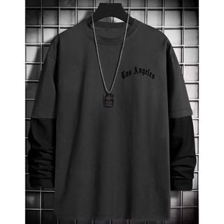 Camiseta Manga Longa Chumbo Streetwear Modelo: "Los Angeles" - Tumblr CAMLG-1489-GRF
