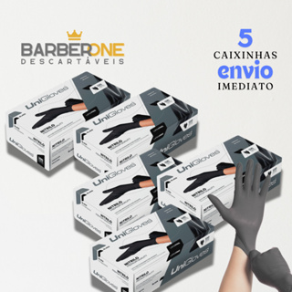 LUVAS DE NITRILO SEM TALCO UNIGLOVES BLACK - 5 CAIXINHAS -500 UNIDADES em Oferta na Shopee