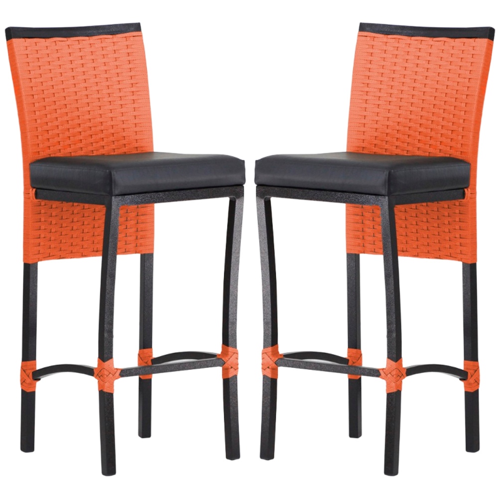 2 Banqueta Cannes Alumínio Corda Náutica Para Edícula, Balcão, Mesa de Jantar Trama Original