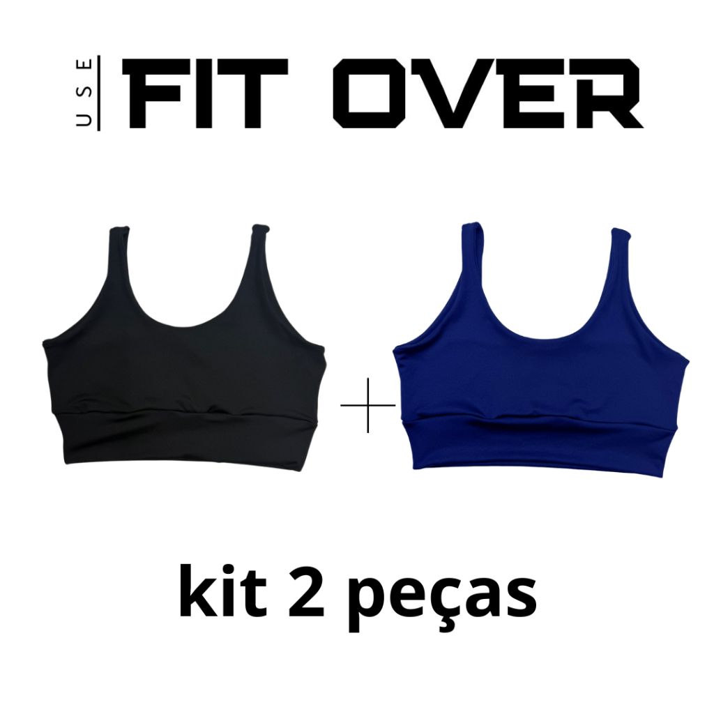 Kit 2 top cropped duplo sustentação forrado uv50+ academia básico em Oferta na Shopee