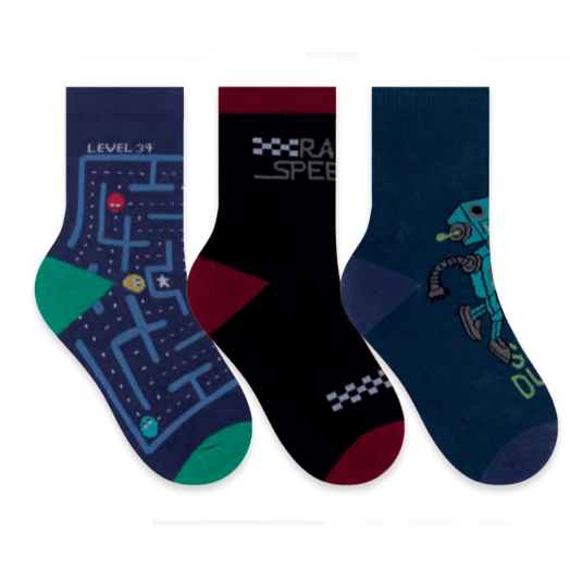 Meia Infantil Kit c/3 pares Menino Selene 25 ao 28 2451.001.2.997