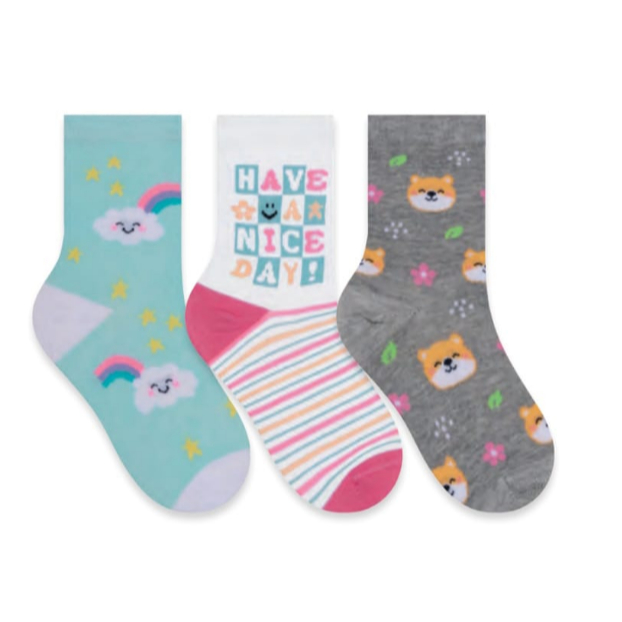 Meia Infantil Kit c/3 pares Menino Selene 25 ao 28 2451.002.2.998