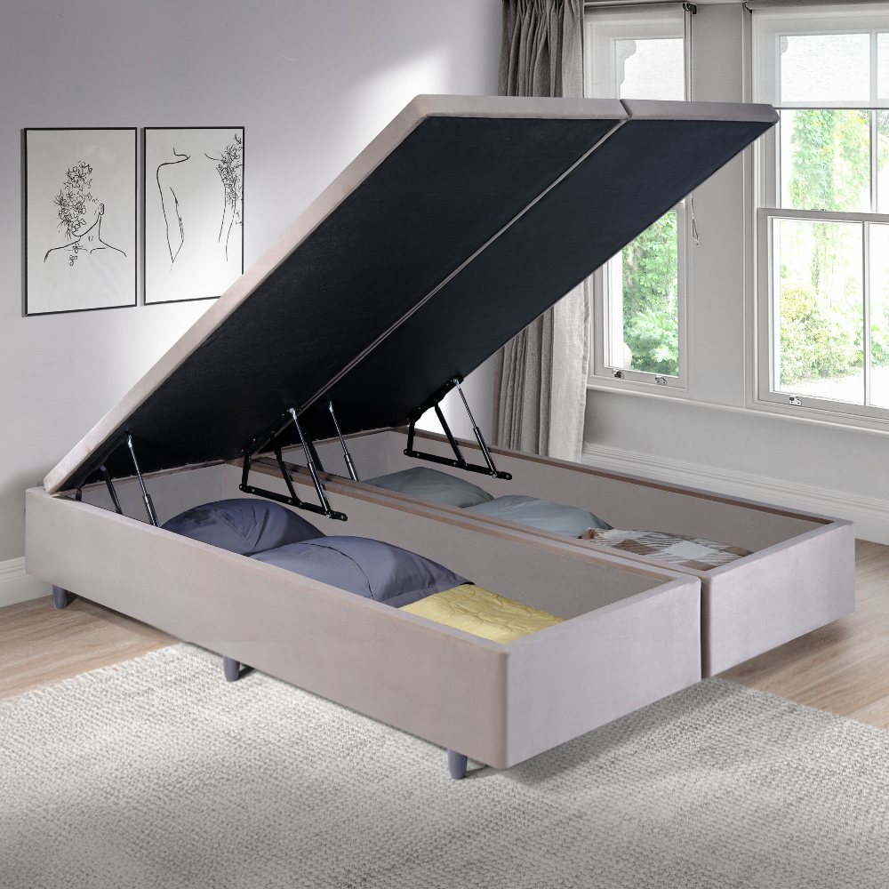 Base Box King com Baú 193x203x42cm com Pistão a Gás Suede em Oferta na Shopee