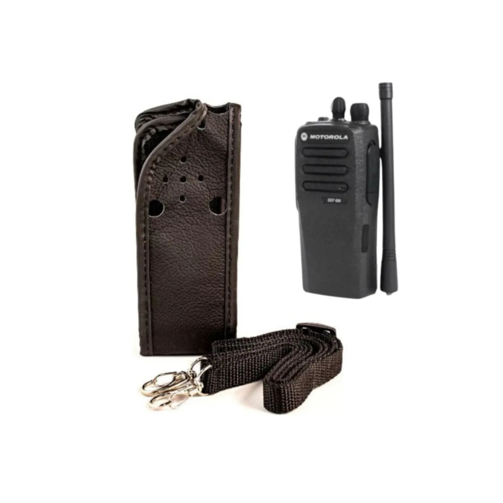 Capa Em Couro P/ Radio Motorola Modelos Dep 250