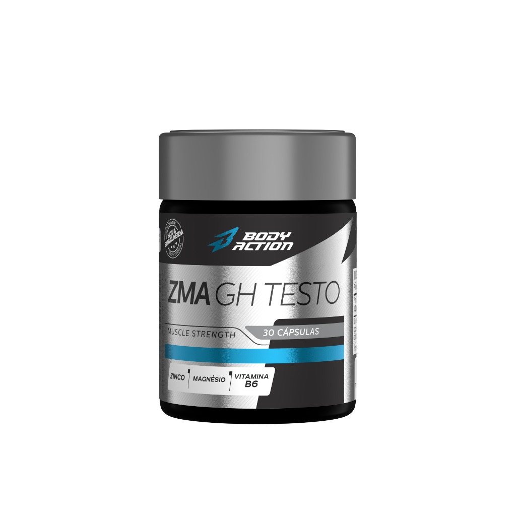 Zma Gh Testo Zinco Magnésio Vitamina B6 30 Caps Bodyaction - Health