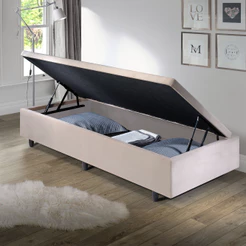 Base Box Baú Solteirinho 78x188x42cm Suede Bege