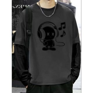 Camiseta Manga Longa Chumbo Streetwear Modelo: "Musica" - Tumblr CAMLG-1494-GRF