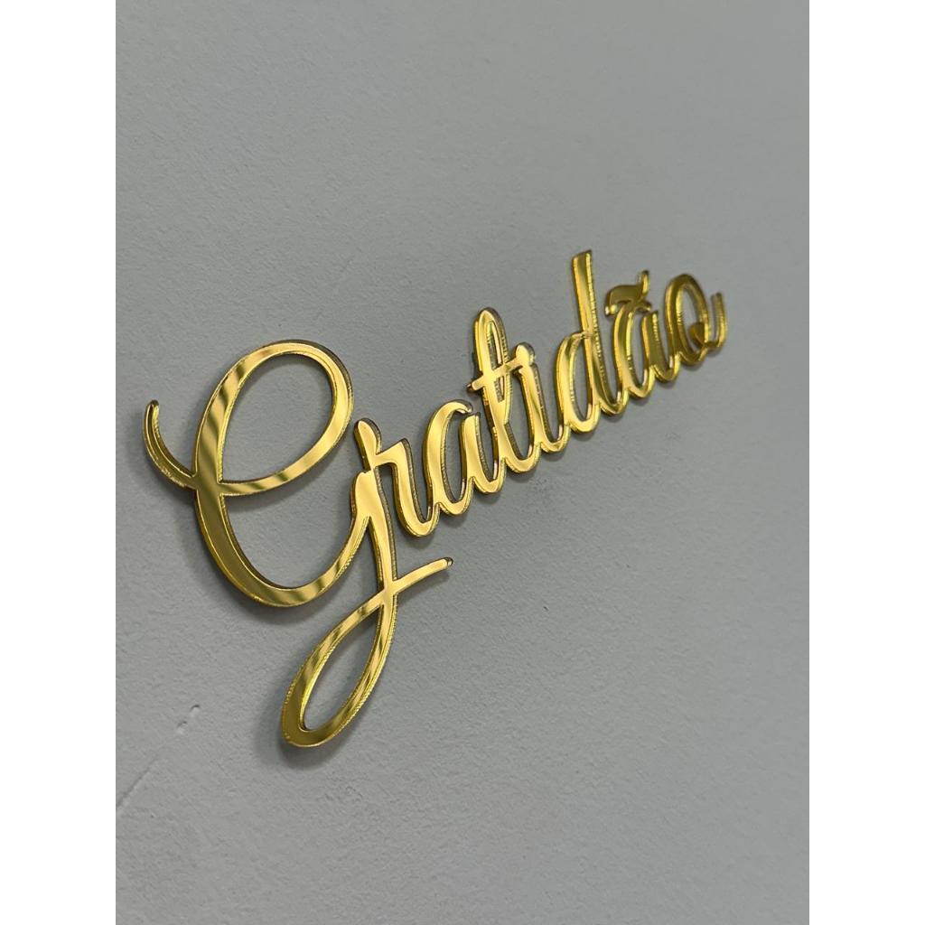 Palavra Decorativa Gratidão em Acrílico 30cm OFERTA
