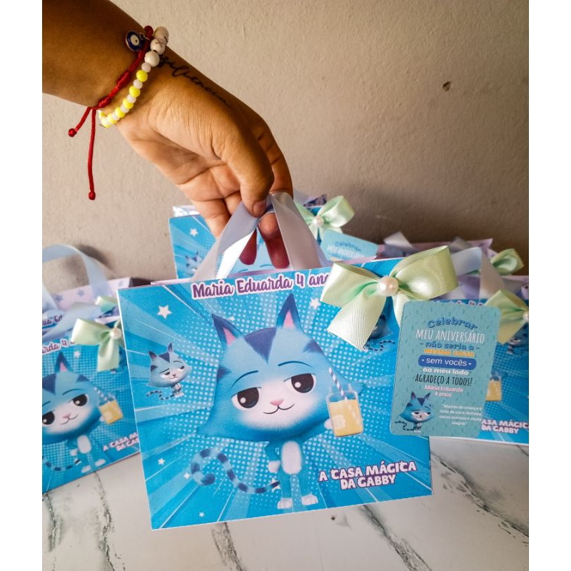 Kit 10/15/20 Sacolinhas Surpresas Premium, Festa a Casa Mágica da Gabbys, Lembrancinhas Aniversário Personalizadas.