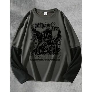 Camiseta Manga Longa Chumbo Streetwear Modelo: "Gotham Era" - Tumblr CAMLG-1498-GRF