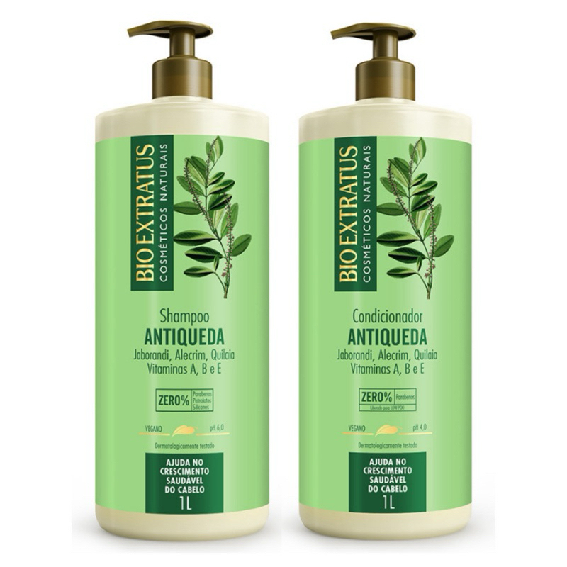 Kit Jaborandi Bio Extratus Shampoo e Condicionador - 1L Antiqueda e Crescimento
