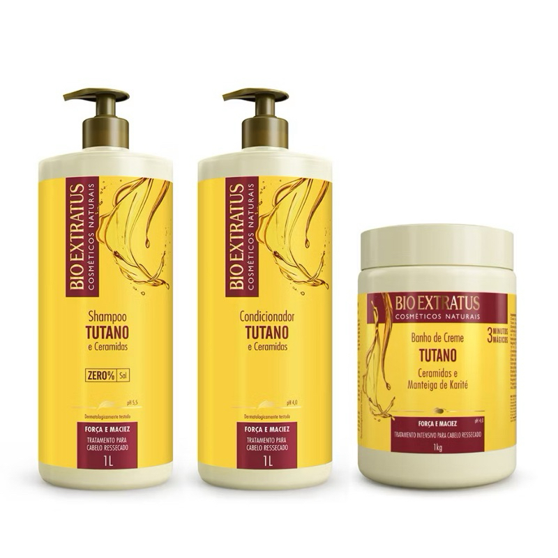 Kit Tutano  Bio Extratus (Shampoo, Condicionador e Banho de Creme 1L/Kg)