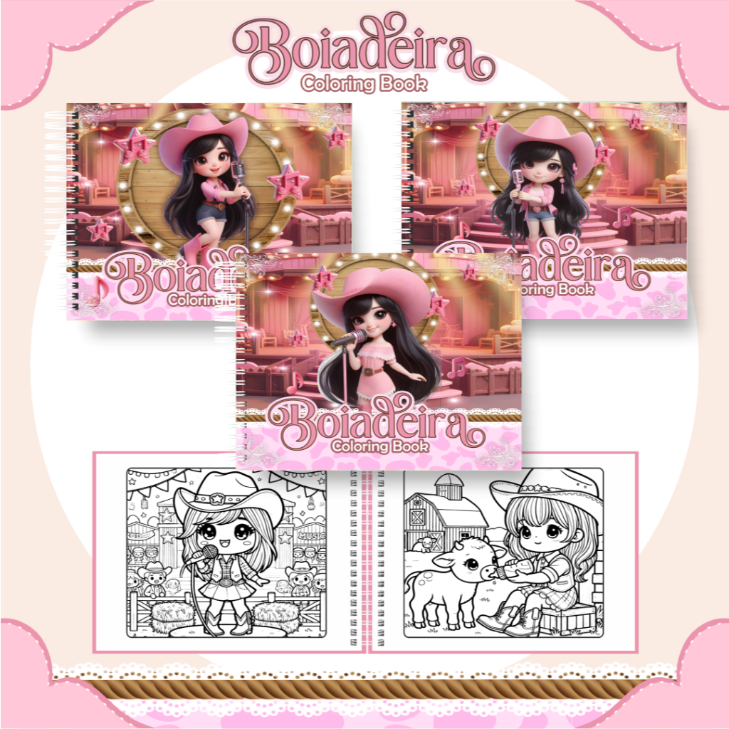 Livro de Colorir Boiadeira Capa DURA  Folha Grossa 50 Desenhos em Oferta na Shopee