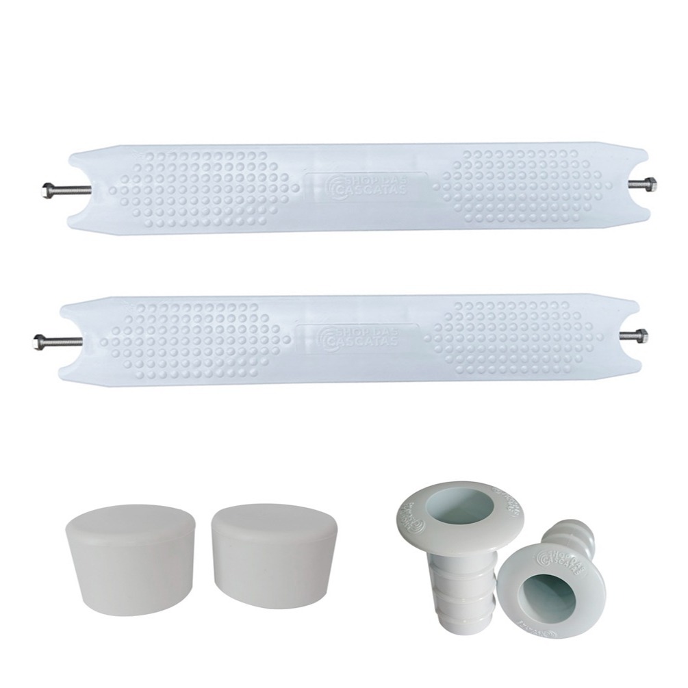 Kit Abs 02 Degraus + Chumbador + Borracha P/ Escada Piscina