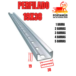 Perfilado Perfurado Galvanizado 38X19x1000mm até 5 perfilados em Oferta na Shopee
