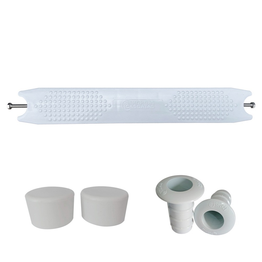 Kit Abs 01 Degrau + Chumbador + Borracha P/ Escada Piscina