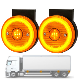 Lanterna Lateral Led Delimitadora Para Baú Caminhão Carreta Redonda em Oferta na Shopee
