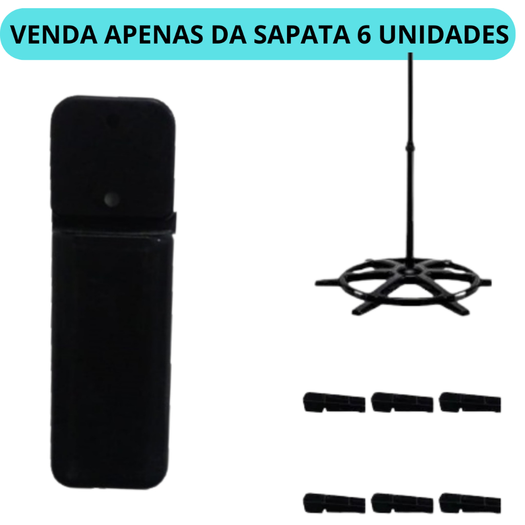 Kit 6 Sapatas Para base  Ventilador de Coluna Ventisol Original – Borracha Antiderrapante Reforçada