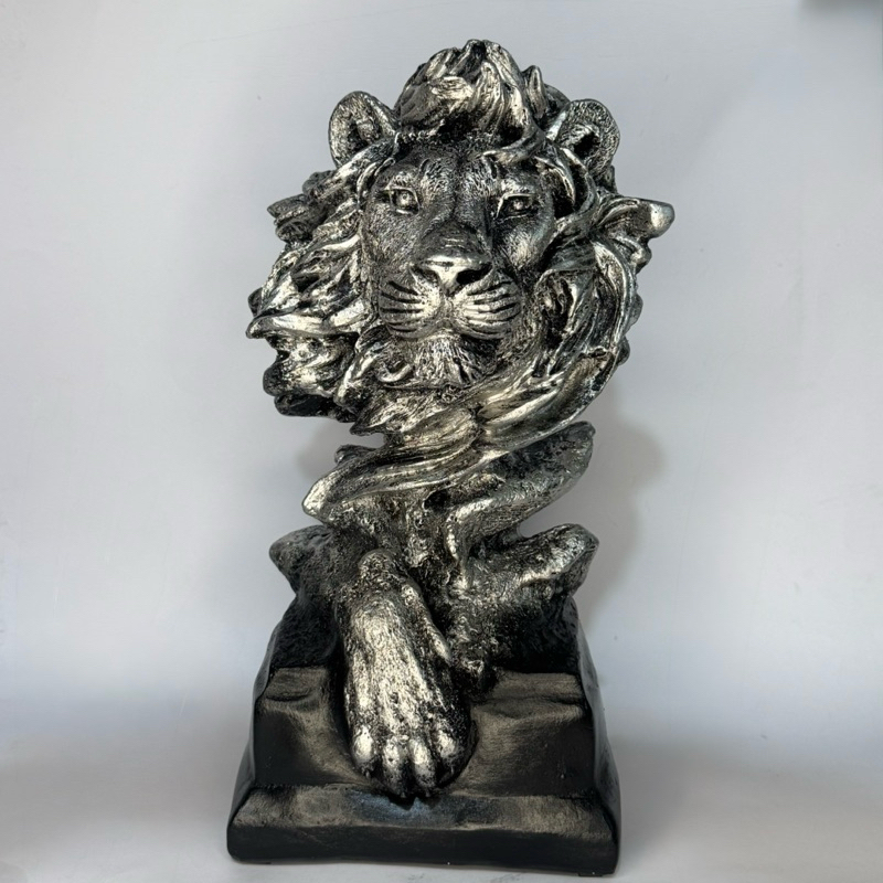 Escultura busto de leão Estátua cabeça de leão Decorativo Luxo