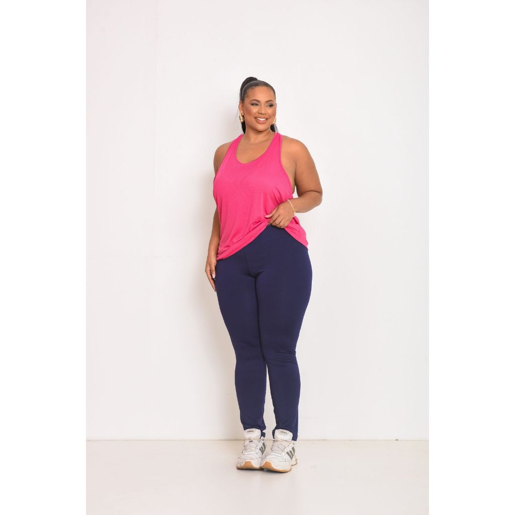 Calça Legging Longa Cos Médio Suplex Feminina Plus Size Moda  Academia Fitnes  Básico Dança Pilates Treino Caminhada