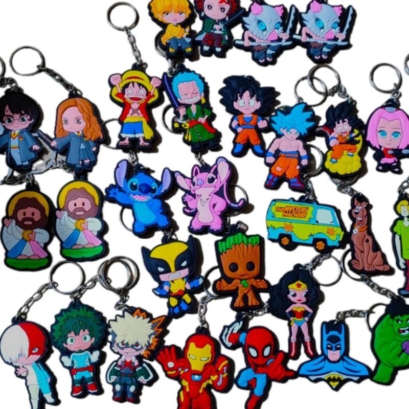 Chaveiros Emborrachados Personagens Super Geek Nerd - Mario Luigi Dragon Ball Marvel Minnie