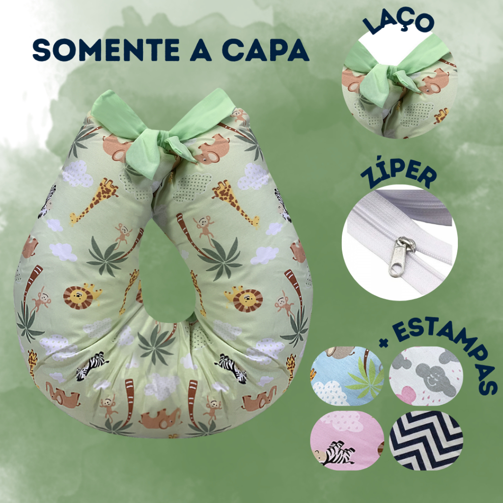 Capa Para Almofada De Amamentação Travesseiro de Apoio Gestante Menino Menina Bebe Varias Estampas em Oferta na Shopee