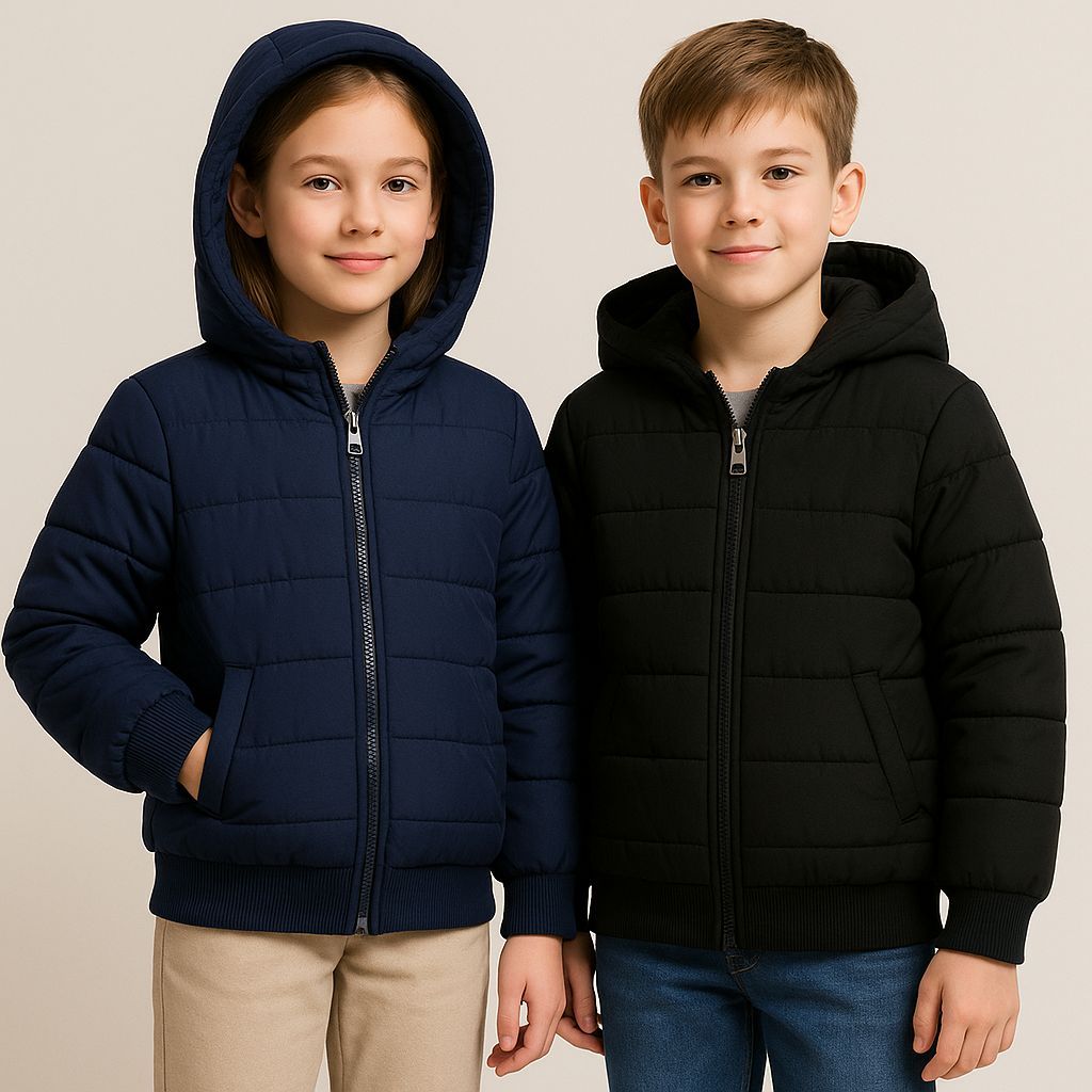 Jaqueta Bobojaco punho ribana puffer Infantil Grosso especial pra frio com capuz Menino e ...