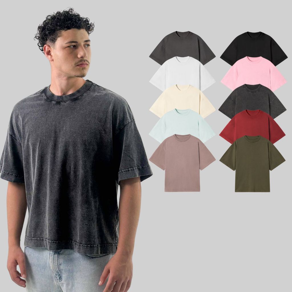 Camisetas Heavy Boxy Cores Diversas - Men Clothes