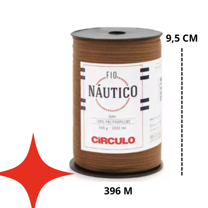 Fio Náutico 7404 - Cobre 100% Polipropileno 5mm 500g - Rolo Náutico Circulo