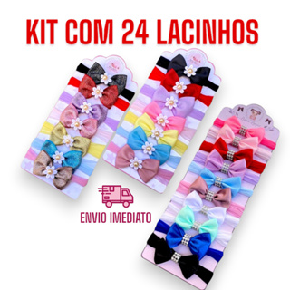 Kit 24 Faixas Laço para Bebê | Tiaras Confortáveis RN Menina | Acessório Infantil em Oferta na Shopee