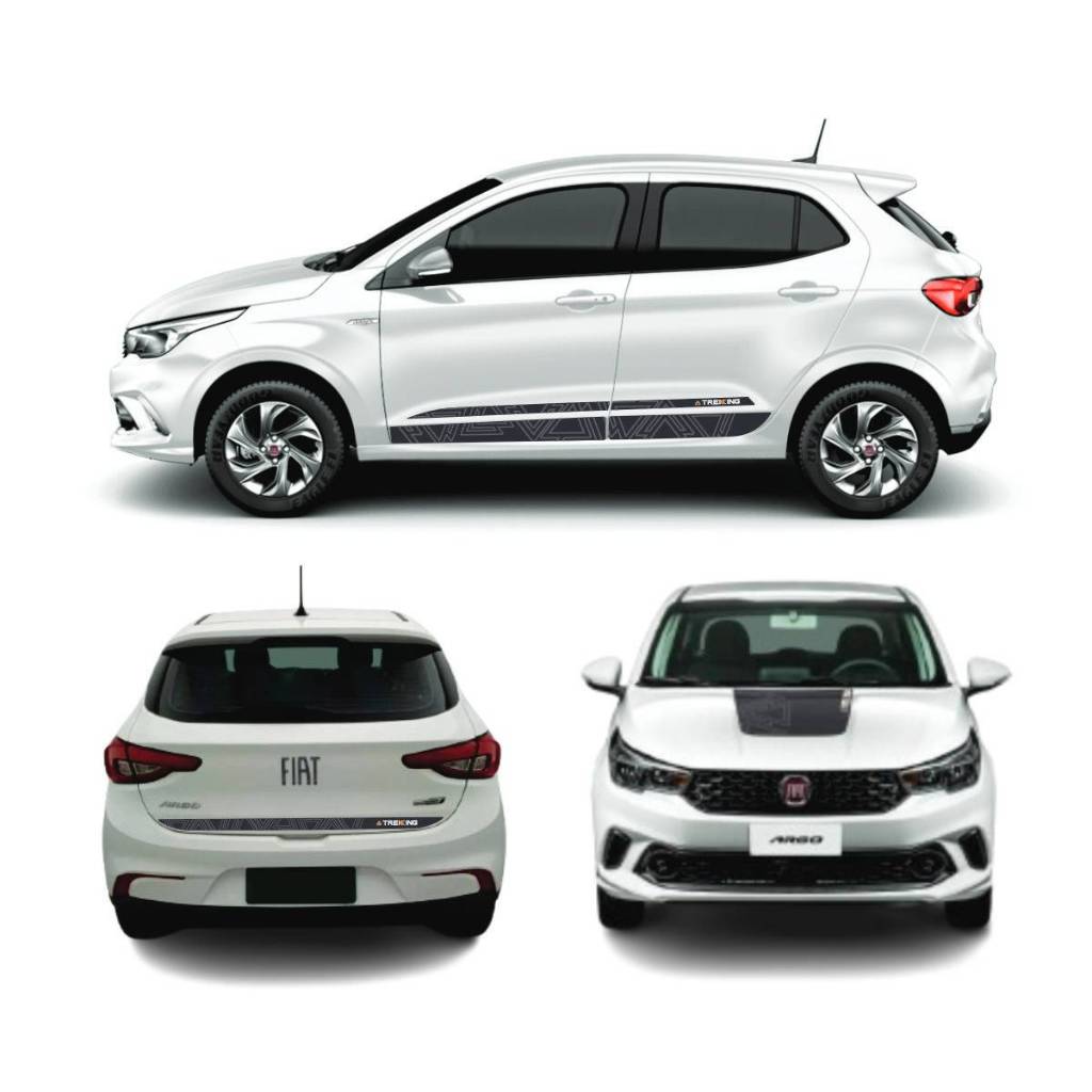 Kit Faixas Argo 2017/2025 Adesivo Lateral E Do Capô Adesivo Laminado - Compatível