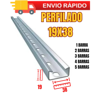 Perfilado Perfurado Galvanizado 38X19x1000mm até 5 perfilados em Oferta na Shopee
