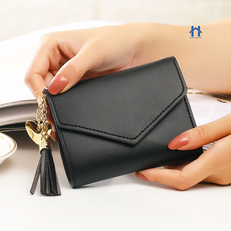 Carteira Feminina Porta Cartões Com Repartição Chaveiro e Franja Carteira Feminina Porta Cartões Com Repartição Chaveiro e Franja