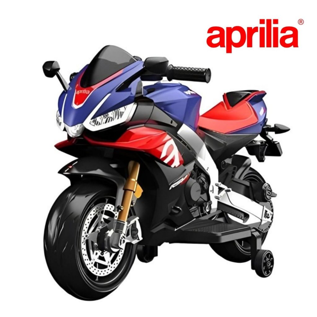 Mini Moto Elétrica Infantil Aprilia Rsv4 Licenciada Recarregável 6v Importway Luzes de Farol, Som C/ USB, Roda de Apoio