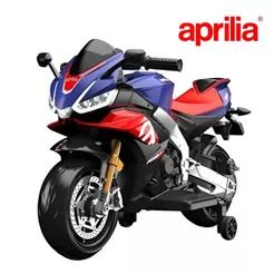 Mini Moto Elétrica Infantil Aprilia Rsv4 Licenciada Recarregável 6v Importway Luzes de Farol, Som C/ USB, Roda de Apoio