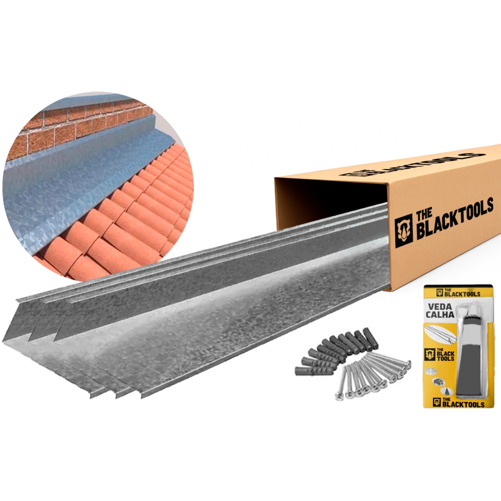 Rufo Externo 6mt Corte 20 Galvanizado Proteção De Telhado The Black Tools - Home & Living