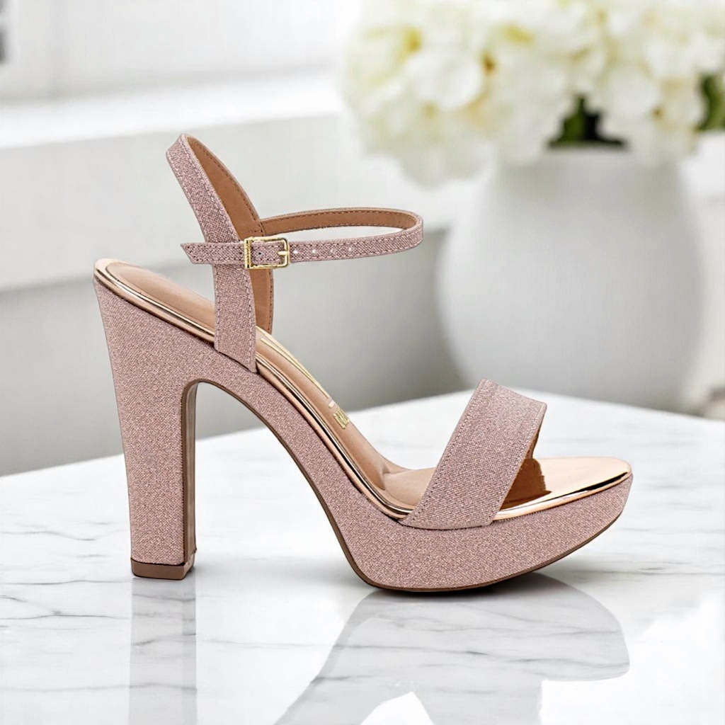 Sandália Feminina Vizzano Salto Alto Meia Pata Plataforma Social Festa Casamento Brilho 6292200