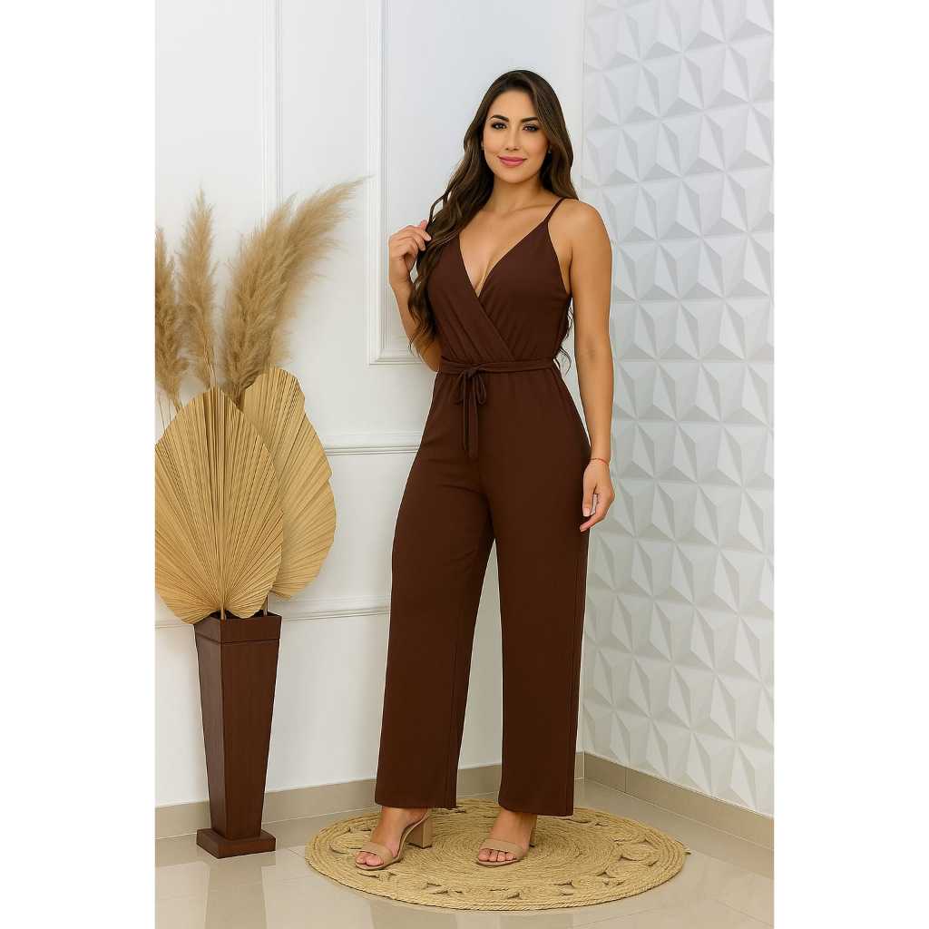 Macacão Envio Rápido mais vendidos calça pantalona  casual feminino longo frente verso  Moda Casual Verão Tendência