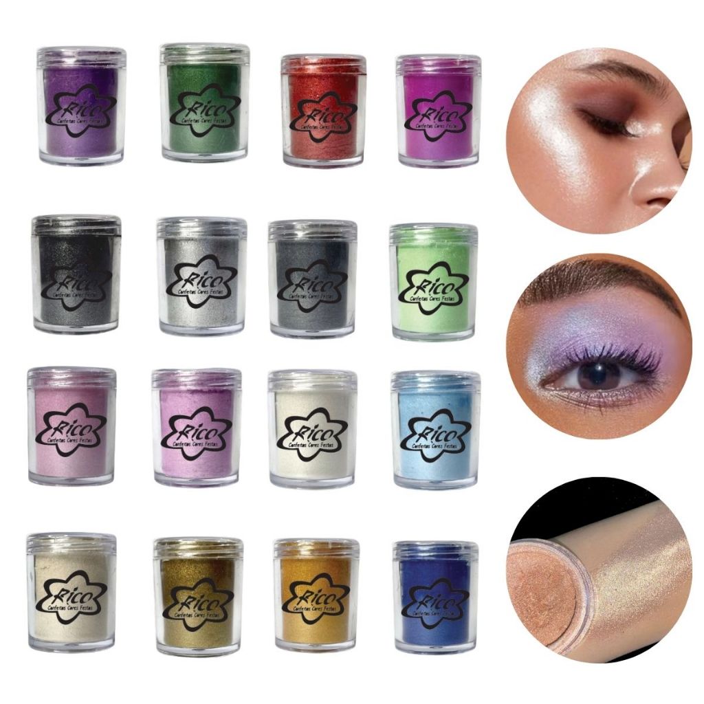 Pó Perolado Pigmento 5g Iluminador Facial Corporal Sombra Maquiagem Diversas Cores em Oferta na Shopee