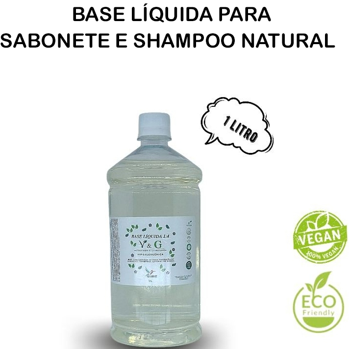 Base Liquida Sabonete e Shampoo Neutro Perolada ou Transparente Natural Com Oleo De Coco
