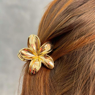 Kit 2/4 Presilhas De Cabelo Flor Prata/Dourada Estilo Havaiano Piranha Grampo De Garra de Cabelo 4 cm em Oferta na Shopee
