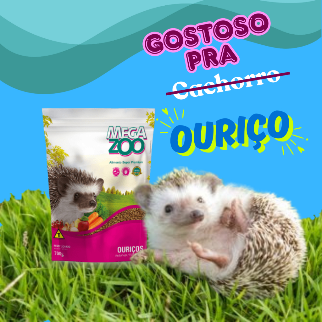 Megazoo Super Premium Extrusada Ouriços 700g Nutrição para Hedgehogs