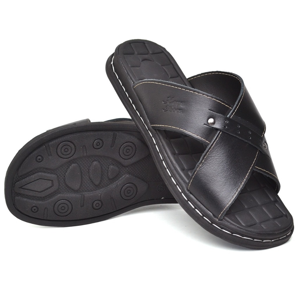 Chinelo masculino de Couro SOLA PONTIADA Lançamento Kapsshoes Sandália masculina em couro