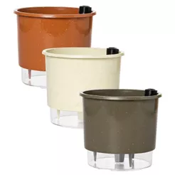 Vaso Autoirrigável tam.04 Grande 4,4 Litros cachepô Anti Dengue Com Coletor de Agua De Plástico Para Planta Horta e Flor
